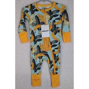 Lucky Elk 6-9 Mon Banana Double Zipper Flip Cuff Sleeper 95% Bamboo 5% Elastane